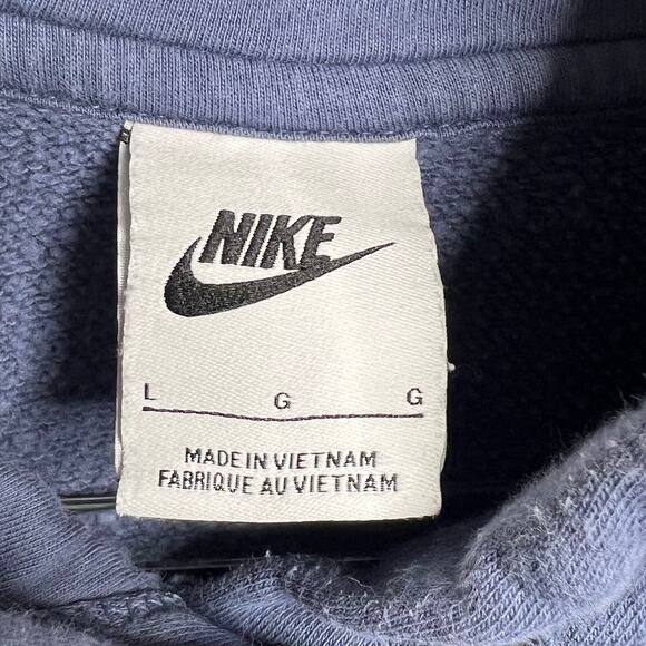 NIKE Sportswear Club Fleece Pullover Hoodie Drawstring Relaxed Fit Blue Mens L - Picture 6 of 8